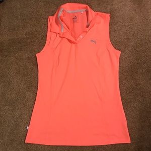 Puma Sleeveless Golf Polo - Bright Pink